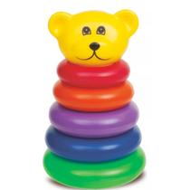 Ursinho Didático De Empilhar Brinquedo Pedagógico Bebê Educativo Infantil Baby Encaixar Amigo Urso