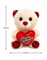 Ursinho Fofo Love Presente Namorados Selo INmetro aprovado 19cm VM0689