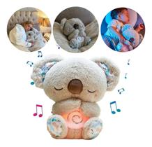 Ursinho Pelucia Coala Calmante Som Luz Respira Musical