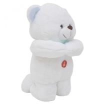 Ursinho Pelúcia Que Reza Laço Azul 28cm