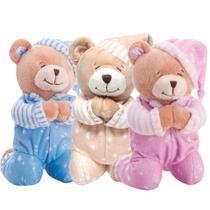 Ursinho que Ora Reza Oração do Anjinho para Criança Bebê com Som Macio Fofinho Buba