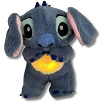 Ursinho Stitch Calmante Com Respiração Realista e Sons Brinquedo Sensorial Infantil
