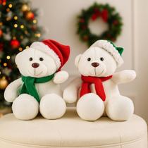Ursinhos Natalinos Com Cachecol E Gorro Amigo Do Papai Noel Neve Polo Presente Lindo Igual A Foto