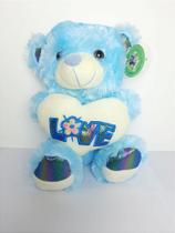 Urso Amor Luminoso Azul 25 cm de Pelúcia - Brilha de Amor e Encanto