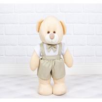 URSO AMORE 20cm SHORTS COM SUSPENSÓRIO FIXO EM PÉ PARA DECORAÇÃO