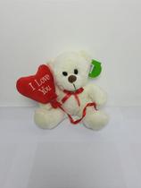 Urso Apaixonado com Balão do Amor Branco - Pelúcia 20 cm - Tuka Toy