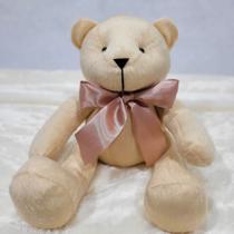 Urso articulado pelúcia bege g.34cm nichos decoração quarto bebê