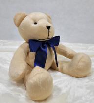 Urso articulado pelúcia bege g.34cm nichos decoração quarto bebê