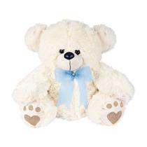 Urso Baby Branco com Laço Azul Claro W.U