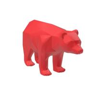 Urso Bear Wall Street Geométrico Decoração 3D Low Poly