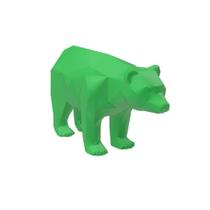Urso Bear Wall Street Geométrico Decoração 3D Low Poly - Br 3D