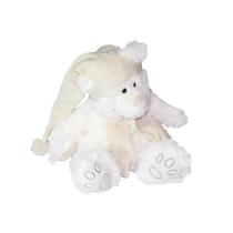 Urso Branco Com Gorro E Roupa De Tricô 22X17X19Cm