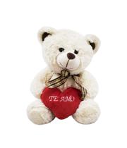 Urso Branco Coração Te Amo 30cm - Pelúcia