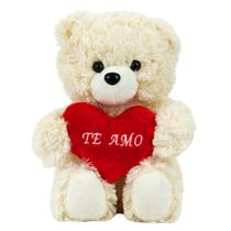 Urso Branco Coração Te Amo 30cm - Pelúcia