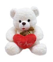 Urso Branco Coração Te Amo 40cm - Pelúcia
