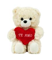 Urso Branco Pelúcia 30cm Te Amo Presente Namorados