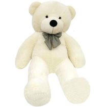 Urso branco pelúcia grande 140 cm 1,40 metros natal ano novo - Casa Dos Ursos