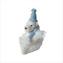 Urso Com Cachecol E Gorro Azul 20cm Tok Da Casa-Pç