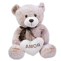 Urso Coração Amor Marrom 40cm Pelúcia Presente Incrível