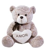 Urso Coração Amor Marrom Alaranjado 50cm - Pelúcia