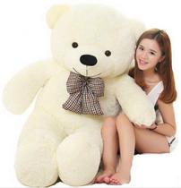 Urso creme bicho pelúcia gigante 140cm grande p/ namorada