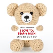 Urso de crochê tricotado WELLBANEE Mini I Love You Gift Urso de crochê tricotado WELLBANEE Mini I Love You Gift