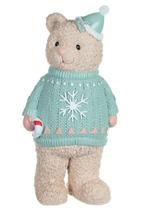 Urso de Natal Azul Decoração Charmosa 38,8 cm
