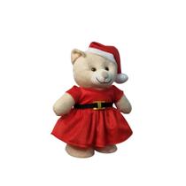 Urso De Natal Pelúcia Mamãe Noel 30 cm - Príncipe Baby