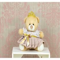 URSO DE PELUCIA 12 cm - PRINCESA PETIT COM RENDA