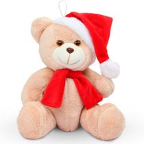 Urso de Pelúcia 15cm Decoração de Natal cor Caramelo - Gulu