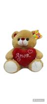 Urso de pelúcia 25cm com coração