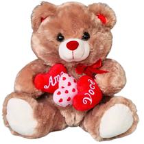 Urso de Pelúcia 3 Corações Eu Te Amo Namorados Amor Ursinho Urso de Pelúcia 3 Corações Eu Te Amo Namorados Amor Ursinho