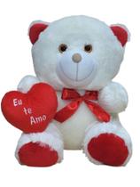 Urso de pelúcia 30cm coração amor namorados