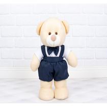 URSO DE PELUCIA 30cm FIXO EM PÉ - SHORTS COM SUSPENSÓRIO