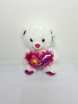 Urso de Pelúcia Amor Floral Branco 25 cm - Tuka Toy