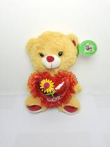 Urso de Pelúcia Amor Floral Laranja 25 cm - Tuka Toy