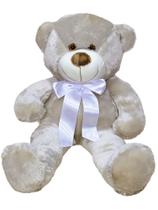 Urso De Pelúcia Avelã Super Macio 50 Cm - Com Laço Colorido, Decoração Quarto Infantil
