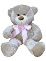 Urso De Pelúcia Avelã Super Macio 50 Cm - Com Laço Colorido, Decoração Quarto Infantil