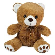 Urso De Pelúcia Bart Com Lacinho 30cms - Marrom