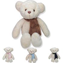 urso de pelucia baunilha com cachecol marrom lindo e fofo presente para criança - RG Shops