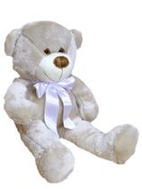 Urso de Pelúcia Baunilha Leo 50 cm com no Laço Antialérgico
