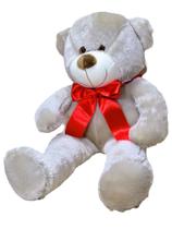 Urso de Pelúcia Baunilha Leo 50 cm com no Laço Antialérgico