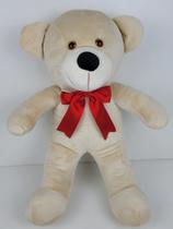 Urso De Pelúcia Bolota Médio 50CM Doce De Leite Com Laços Coloridos Para Presentes e Decorações