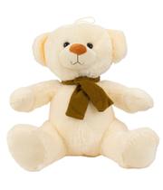 Urso De Pelúcia Branco Sentado Cachecol 40cm JJ1110A-40 - Fofy Toys