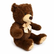 Urso De Pelúcia Caleb Com Laço 53cm Cor:Marrom Escuro Urso De Pelúcia Caleb Com Laço 53cm Cor:Marrom Escuro