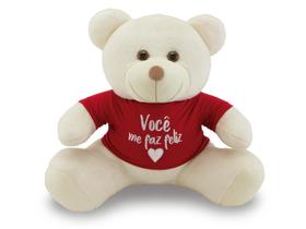 Urso de Pelúcia com Camiseta 45cm Amor Urso de Pelúcia com Camiseta 45cm Amor