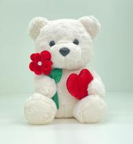 Urso de pelúcia com coração 22cm ursinho amor love decorar