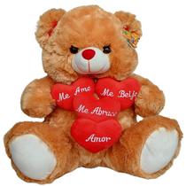 Urso De Pelúcia Com Coração Amor Te Amo 28cm Caramelo Fizzy Urso De Pelúcia Com Coração Amor Te Amo 28cm Caramelo Fizzy