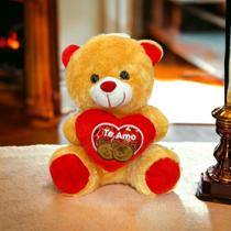 Urso de Pelúcia com coração brinquedo super fofo 21 cm/s para cestas - Bonete importadora