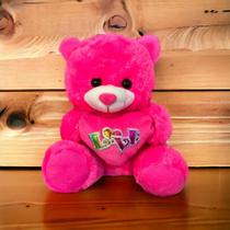 Urso de Pelúcia com coração brinquedo super fofo 21 cm/s para cestas